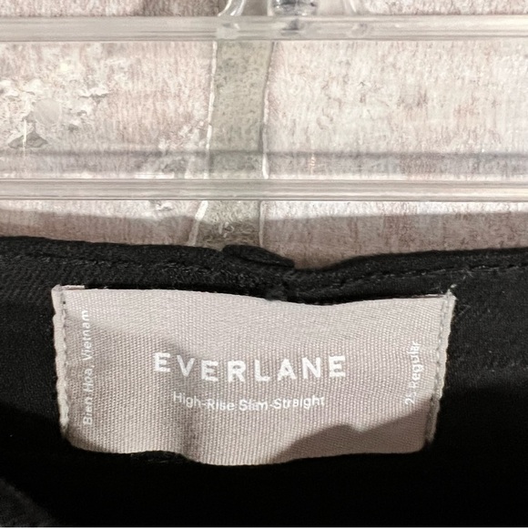Everlane High Rise Slim Straight Button Fly Cigarette Jeans in Black Size 25 - Picture 8 of 12